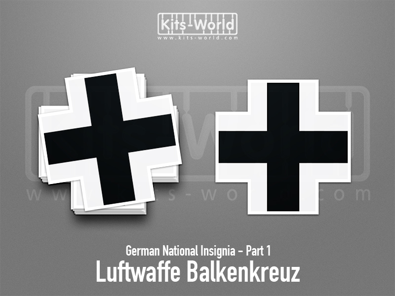 Kitsworld SAV Sticker - German National Insignia - Luftwaffe Balkenkreuz 3 W:100mm x H:100mm 